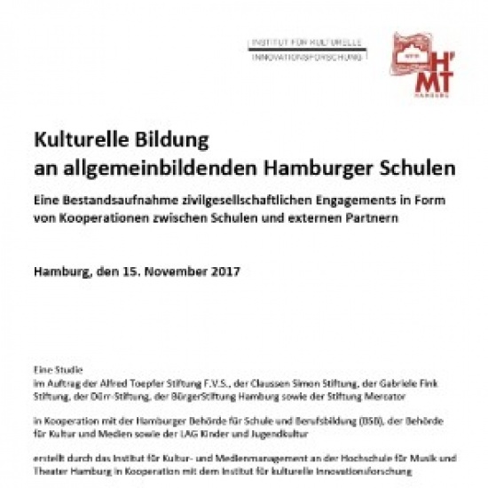 Studie »Kulturelle Bildung an allgemeinbildenden Hamburger Schulen« veröffentlicht