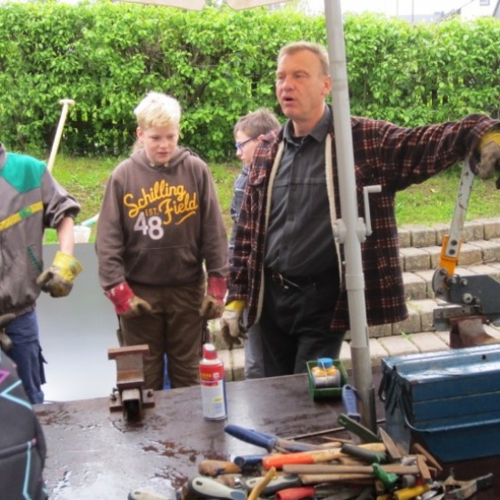 Werkstatt auf dem Wagen