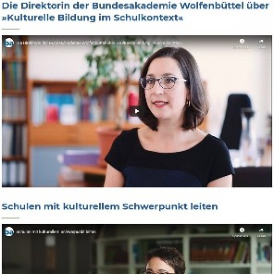 Videobeiträge über Kulturelle Bildung an und mit Schulen